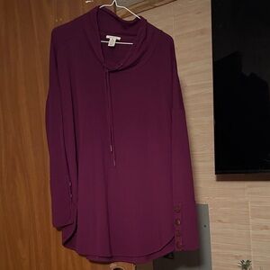 Westbound Purple Cowl Neck Blouse
